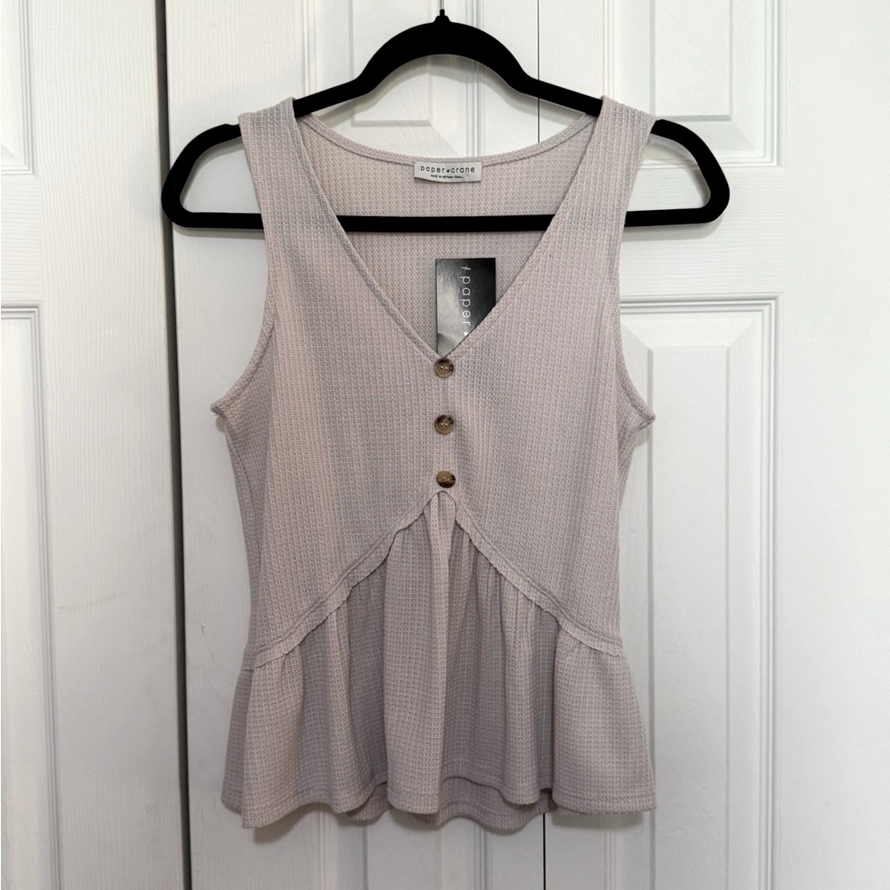 Paper Crane, size small, tan tank, NWT